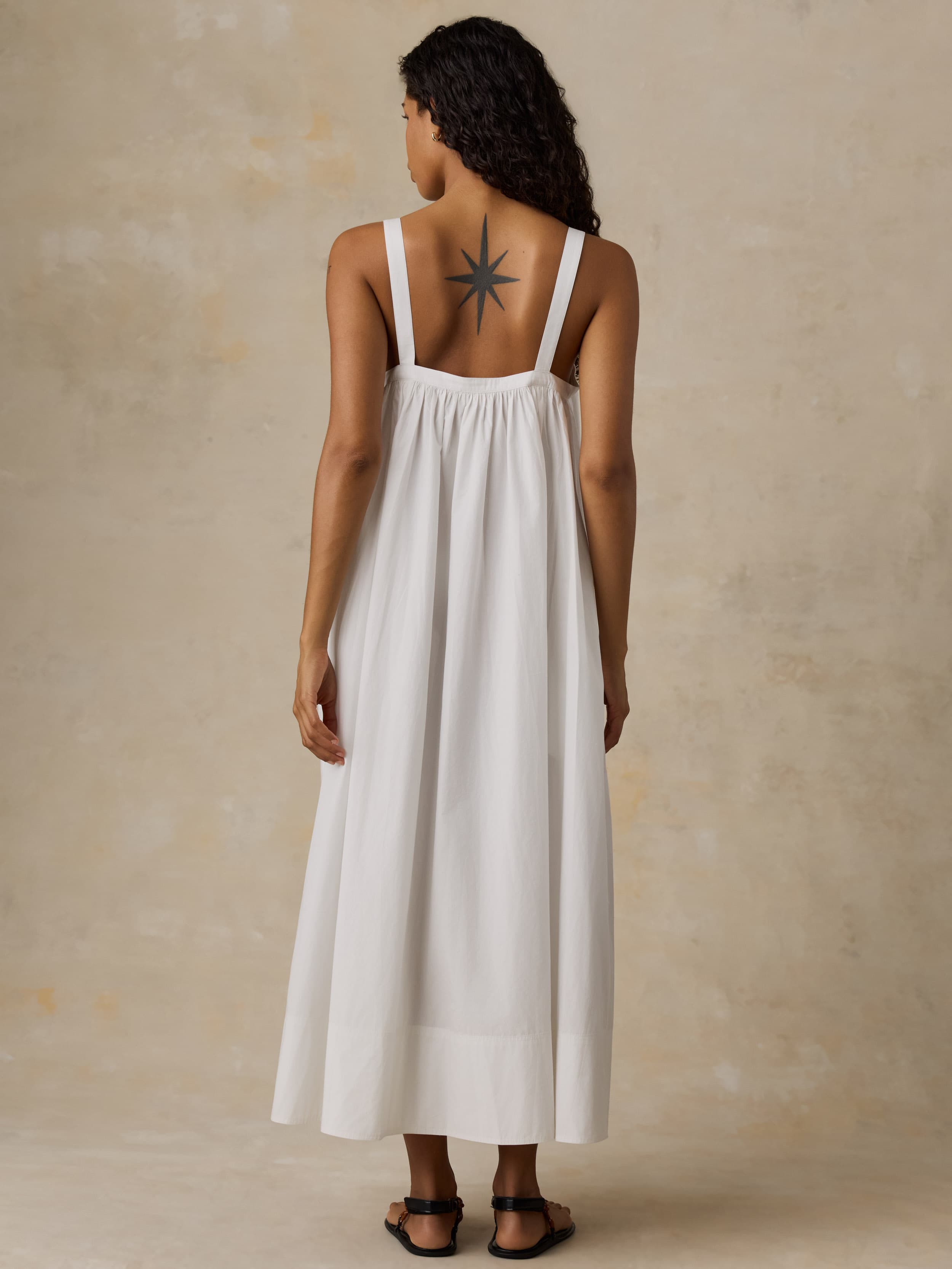 Coastal Poplin Emmy Dress - White