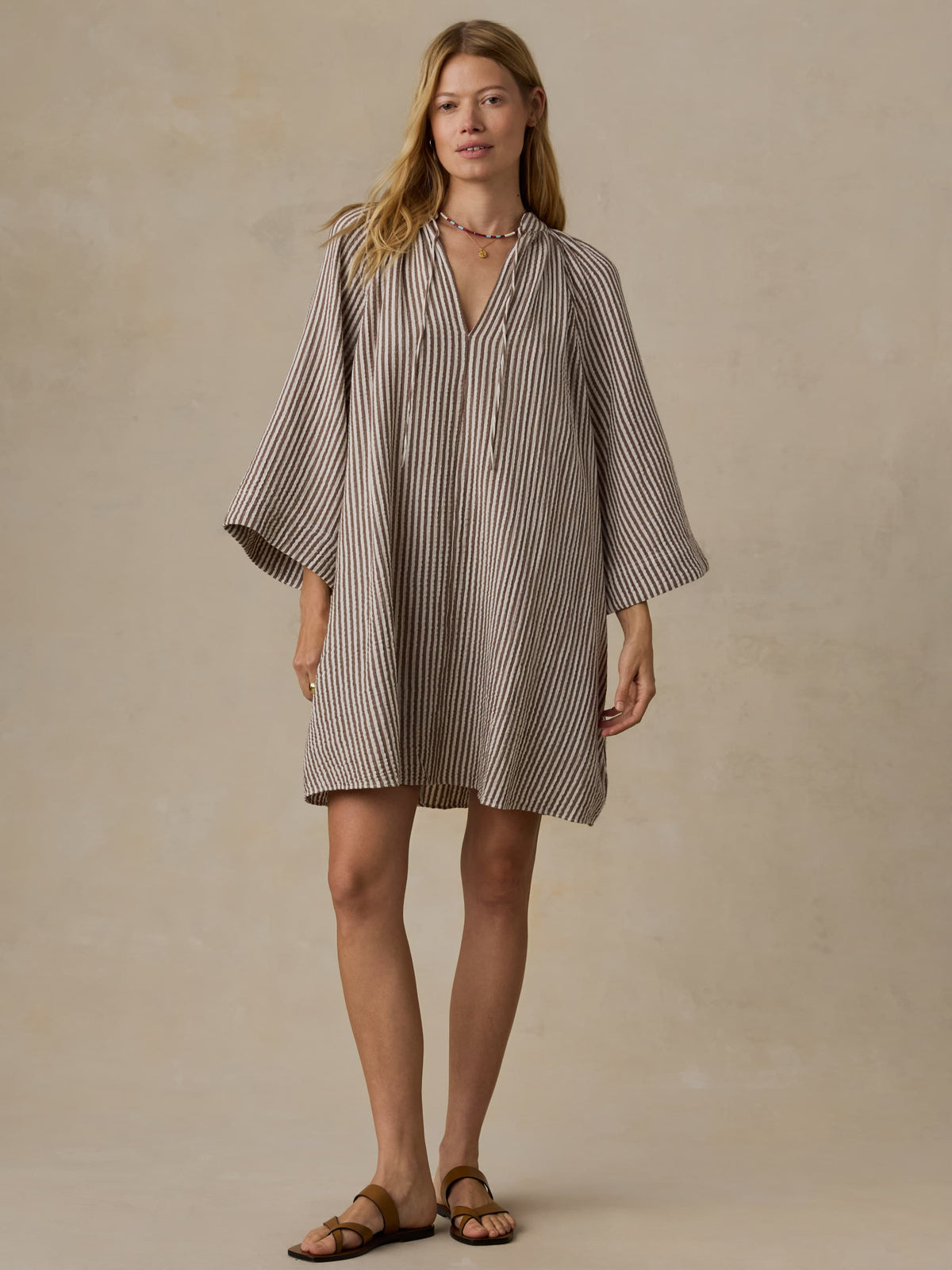 Dune Cotton Gauze Mina Dress - Mocha Mist