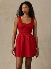 Coastal Poplin Sunseeker Mini Dress - Tango Red