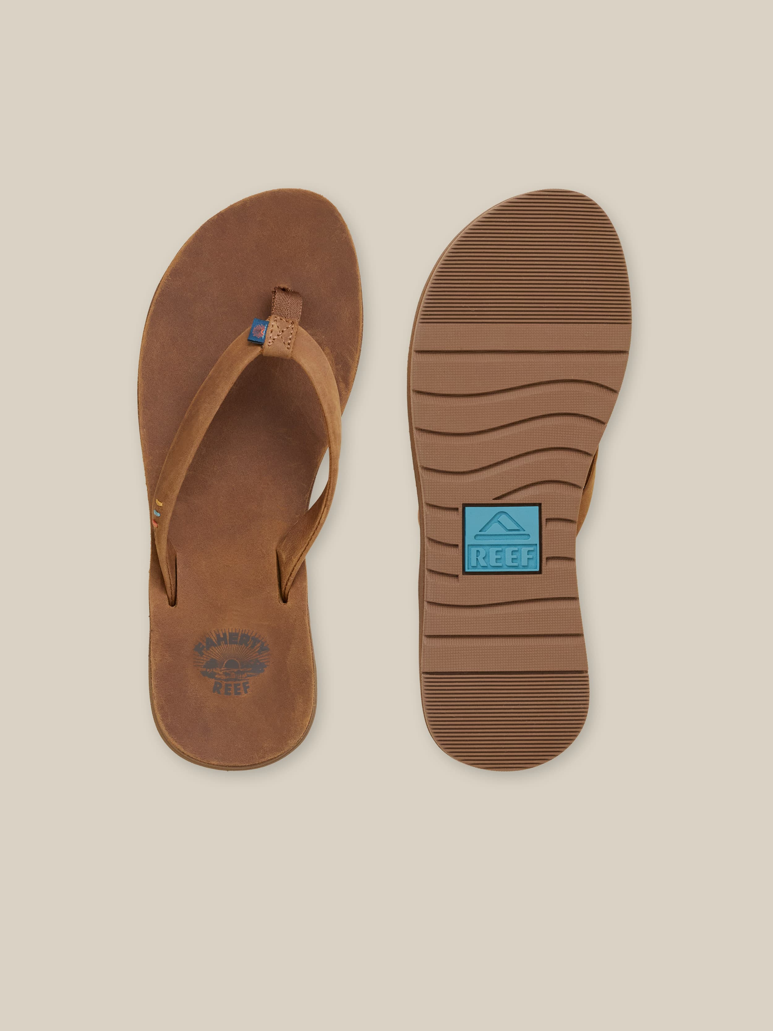 Faherty X REEF Ojai Slim Flip Flop - Dark Brown