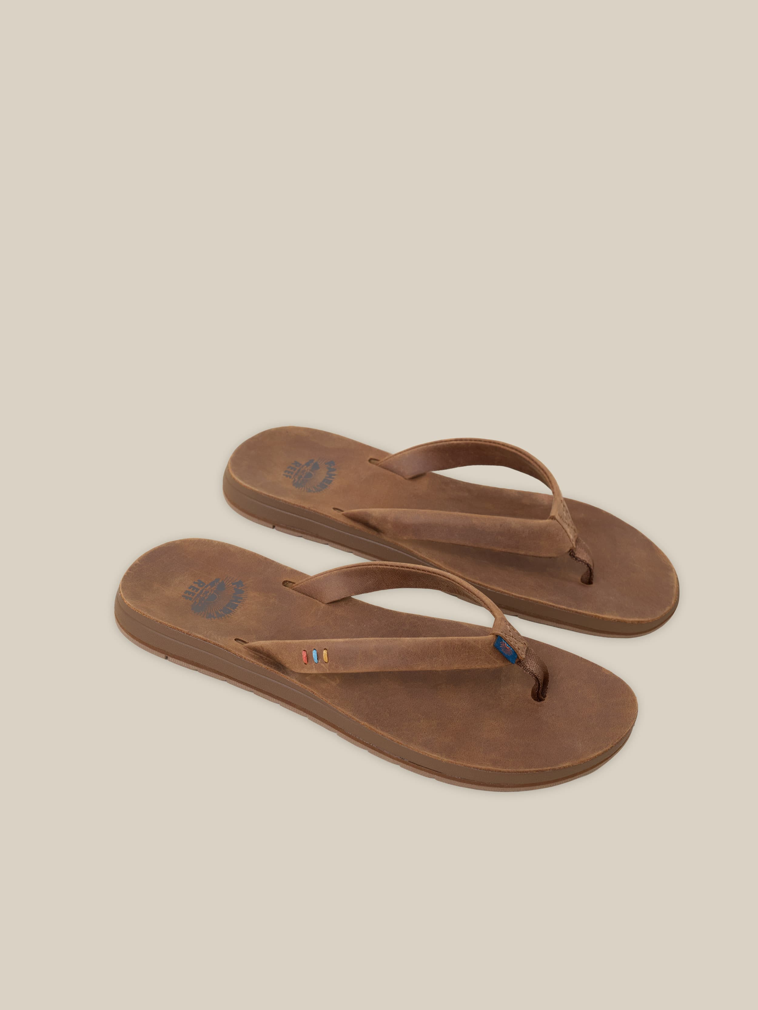 Faherty X REEF Ojai Slim Flip Flop - Dark Brown