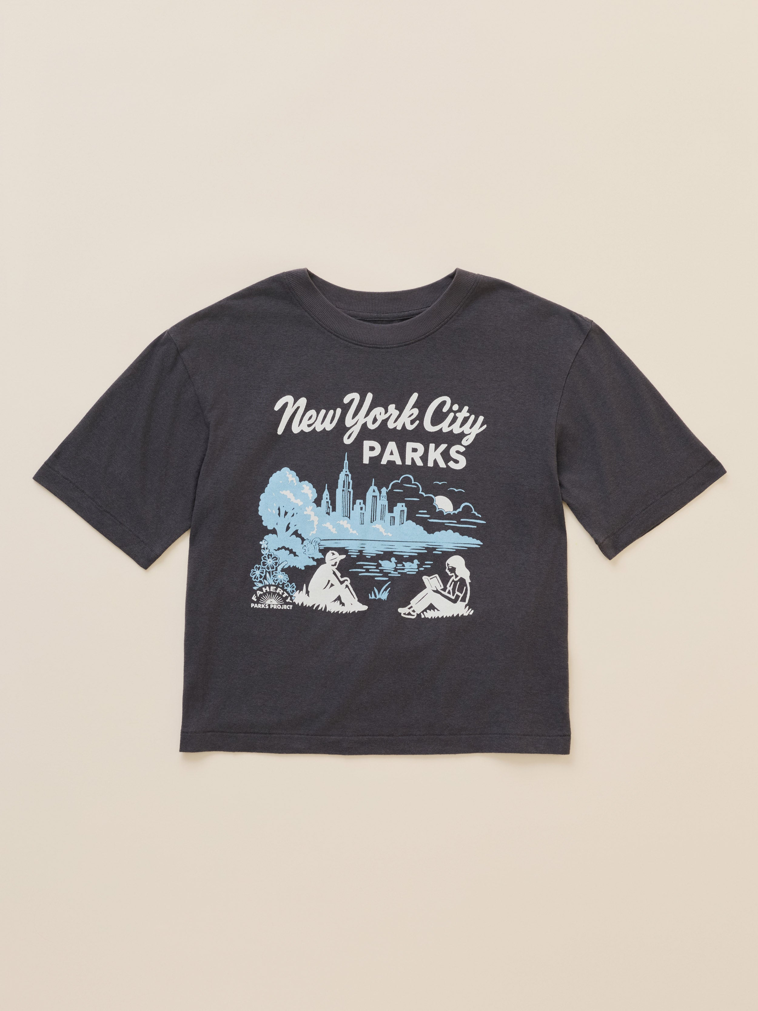 Faherty x Parks Project NYC Parks Hemp Blend Vintage Tee - Washed Black