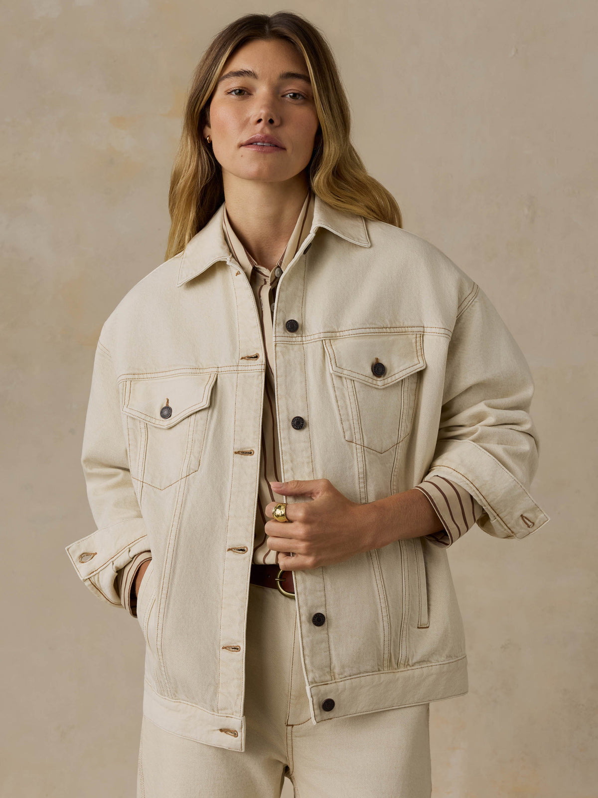 Driftwood Denim Jacket - Almond Milk