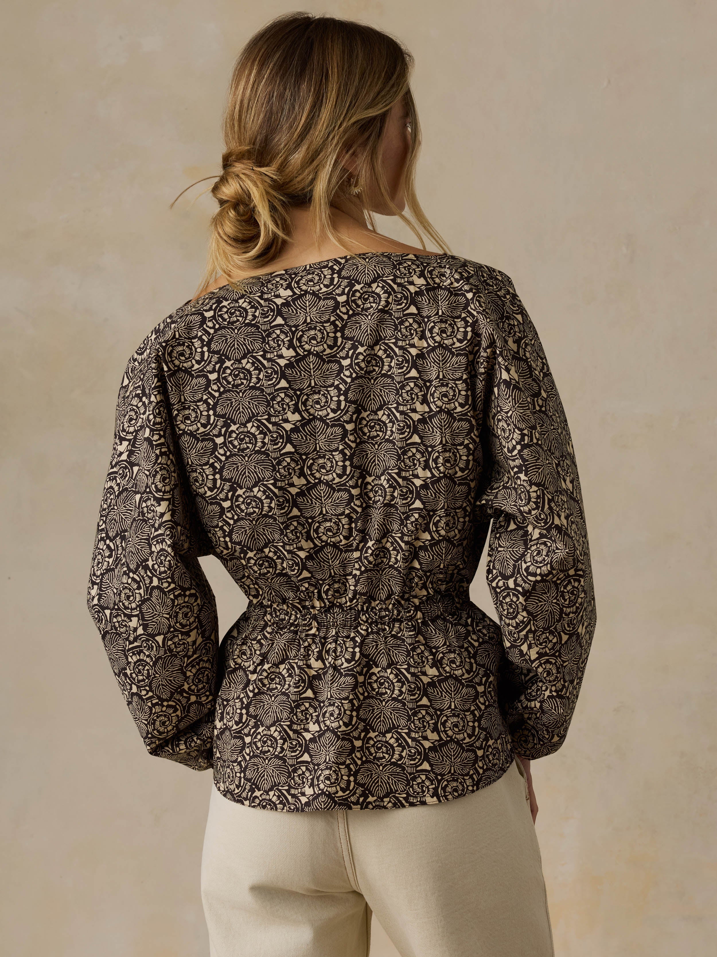 Coastal Poplin Faye Top - Night Bloom