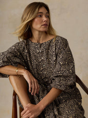 Coastal Poplin Faye Top - Night Bloom