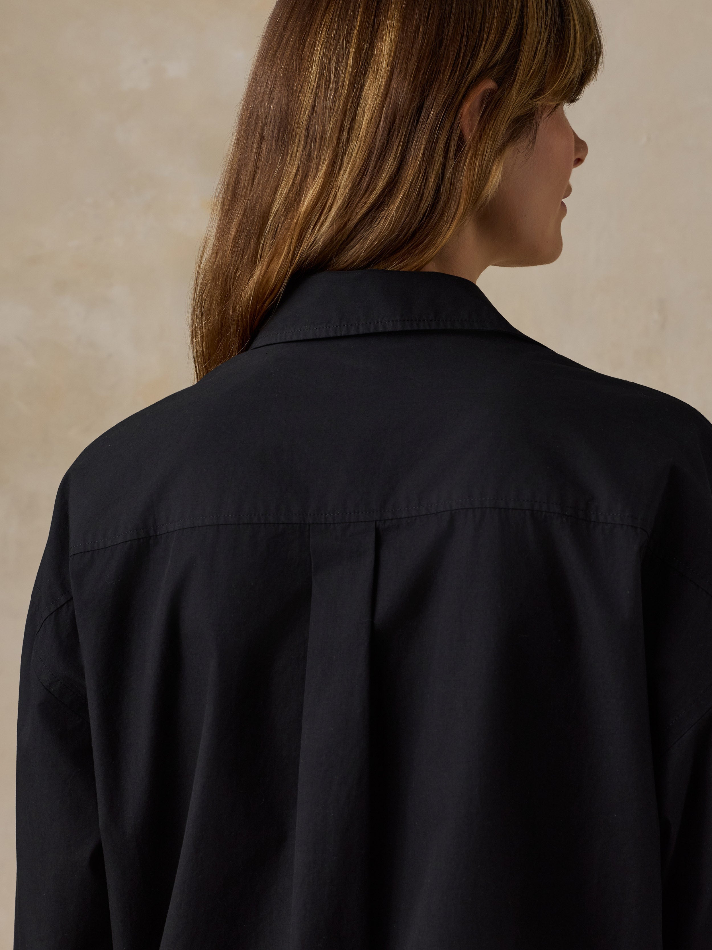 Coastal Poplin Relaxed Shirt - Black