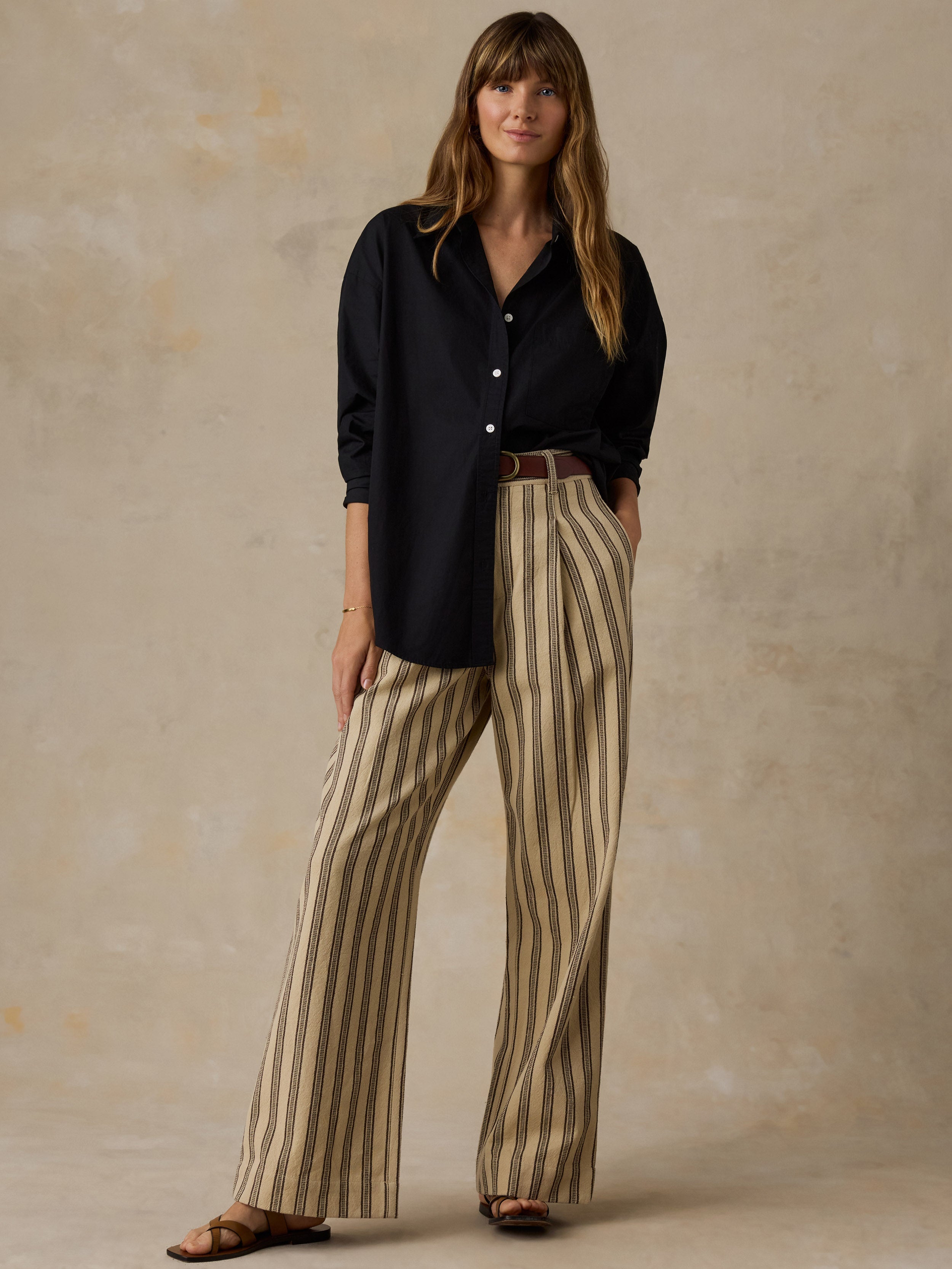 Coastal Poplin Relaxed Shirt - Black