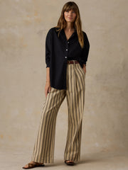 Coastal Poplin Relaxed Shirt - Black