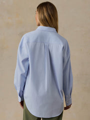 Coastal Poplin Relaxed Shirt - Blue Current