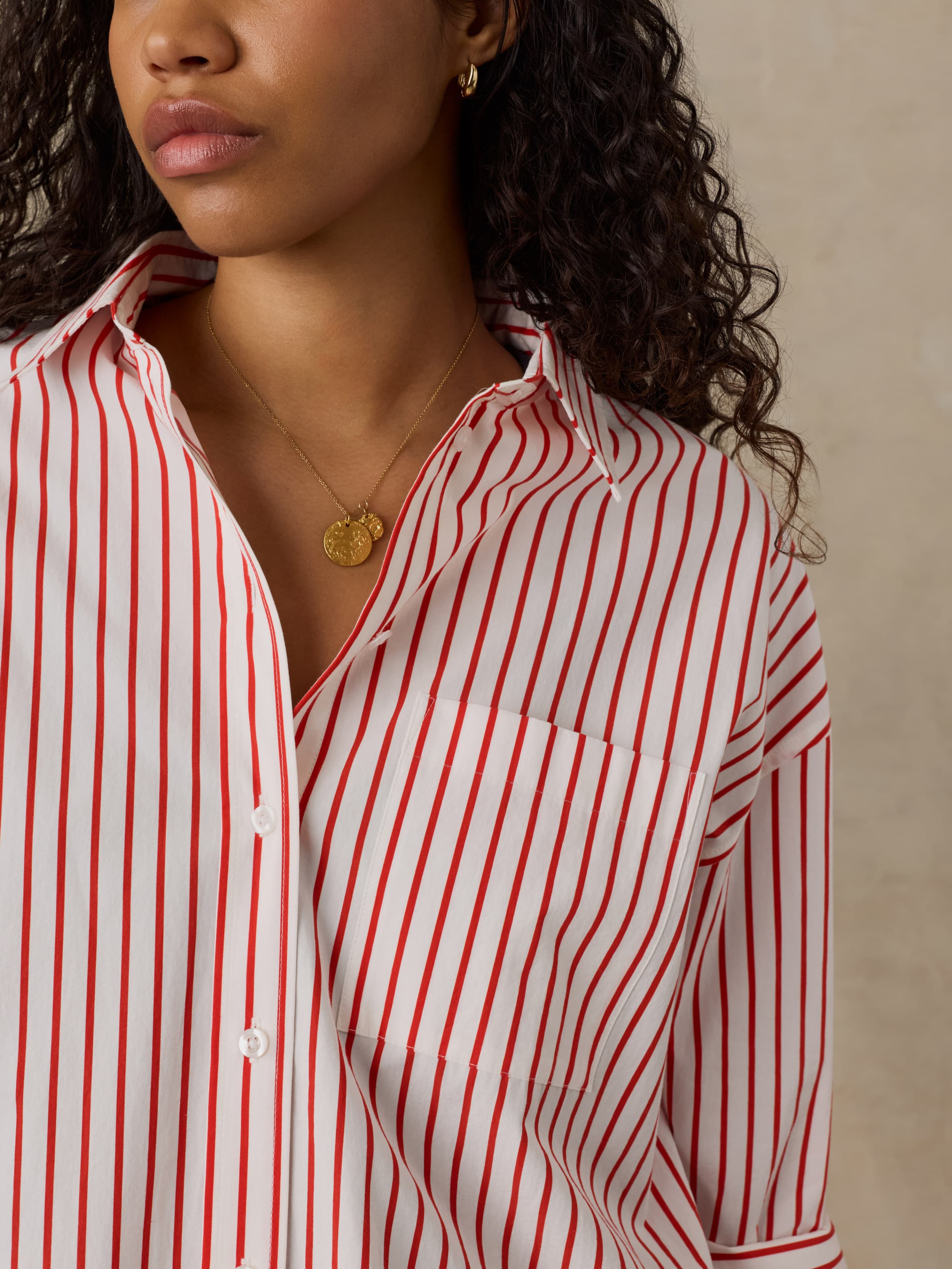 Coastal Poplin Relaxed Shirt - Summer Sail Stripe