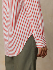 Coastal Poplin Relaxed Shirt - Summer Sail Stripe