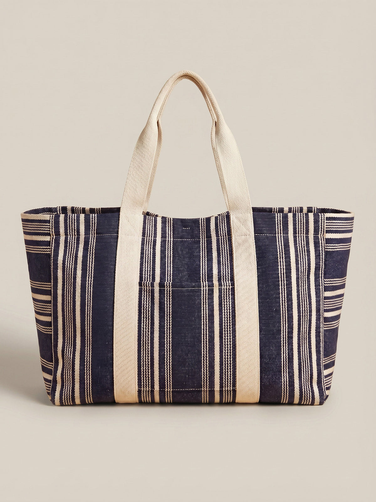 Dune Stripe Beach Tote - Peacoat